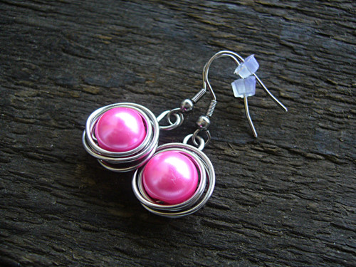 Pink náušnice / nerez ocel — foto 2