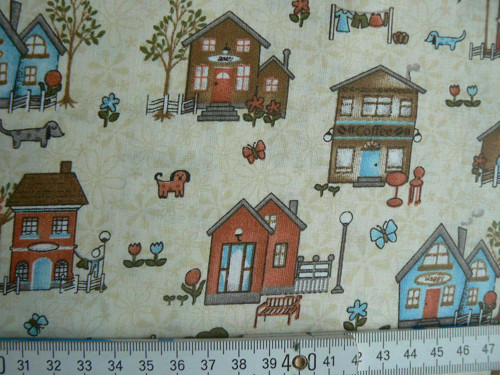 Domečky na béžové - zbytek 65 cm — foto 2