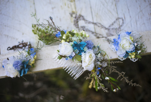 Boho hřebínek "nebe belasé" — foto 5
