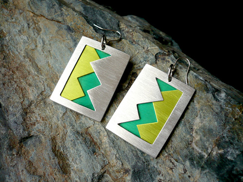 Náušnice Geometric Aluminium in colours — foto 2