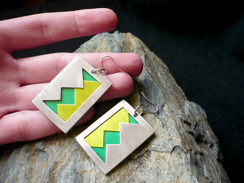 Náušnice Geometric Aluminium in colours — foto 5