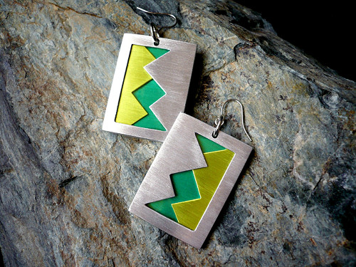 Náušnice Geometric Aluminium in colours — foto 4