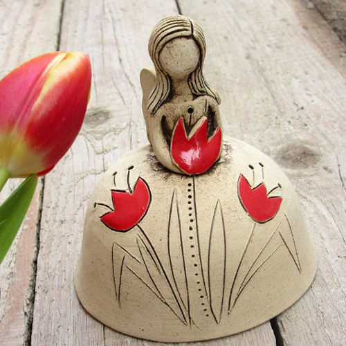 Víla tulipánová - keramický zvonek — foto 2