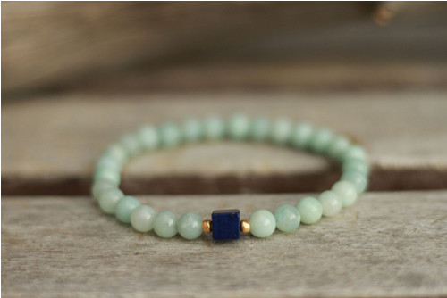 Náramok z minerálu amazonit, lapis lazuli — foto 2