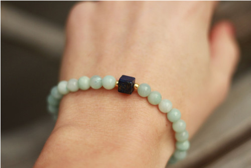Náramok z minerálu amazonit, lapis lazuli — foto 3