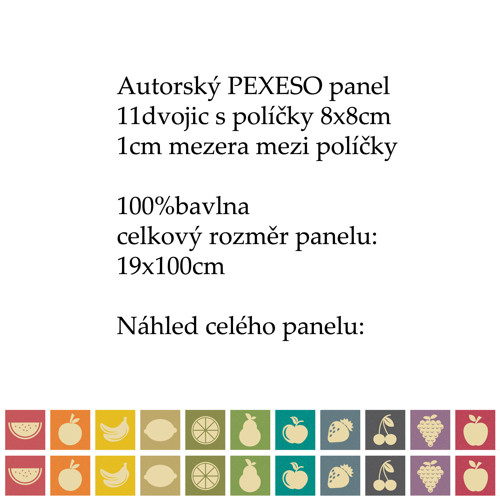 PEXESO panel 8x8cm, 11 dvojic: RETRO OVOCE — foto 2