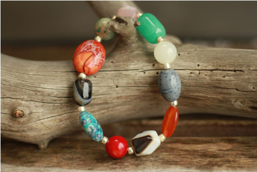 Boho náramok z minerálov mix — foto 2