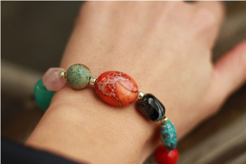 Boho náramok z minerálov mix — foto 3