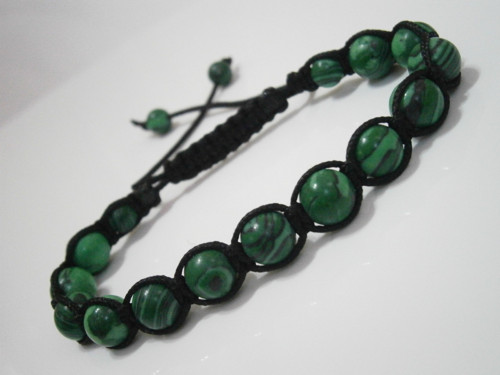 "Malachit" - minerálový náramek(macramé/shamballa) — foto 2