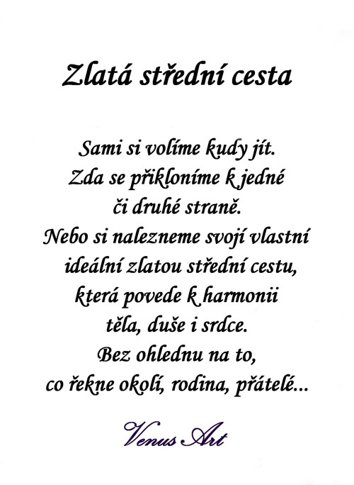 Kartička ZLATÁ STŘEDNÍ CESTA — foto 3