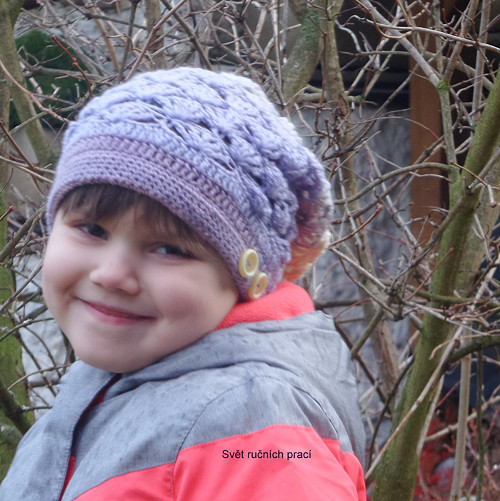 Háčkovaný,převislý baret — foto 5