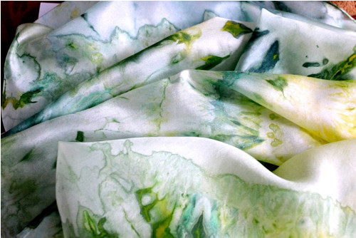 Pampelišková hedvábná šála 180x45 — foto 3