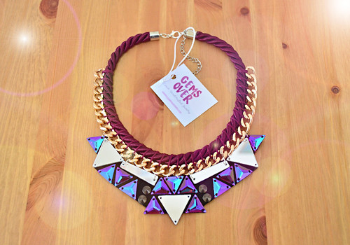 Náhrdelník Bordeaux Rope Purple Triangles — foto 2