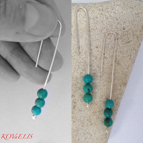 Minimalistické náušky s tyrkysem — foto 3