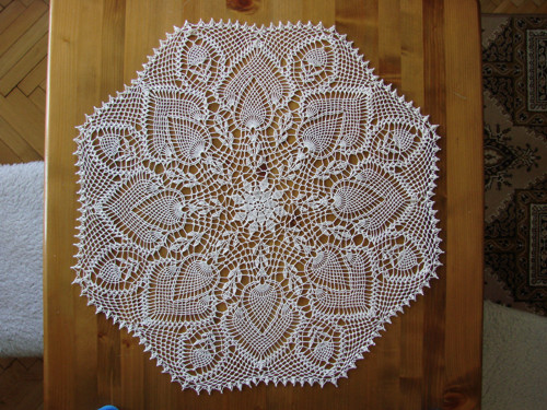 Háčkovaná dečka - bílá - ananasový vzor — foto 2