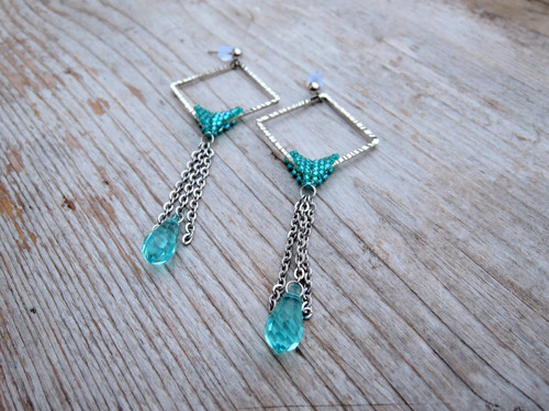 Náušnice Geometry ... "Swarovski teardrops" — foto 4