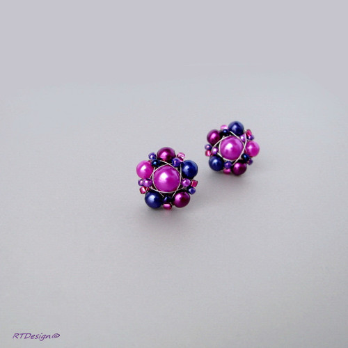 Náušničky PURPLE & BLUE — foto 2