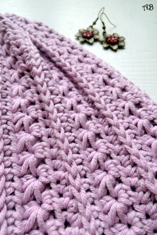 Háčkovaná čapka "LAVENDER FIELD" - bavlna/akryl — foto 5