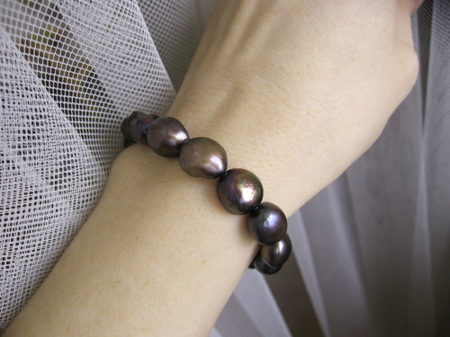 Black Pearl náramek • Perla • Chirurgická ocel • — foto 4