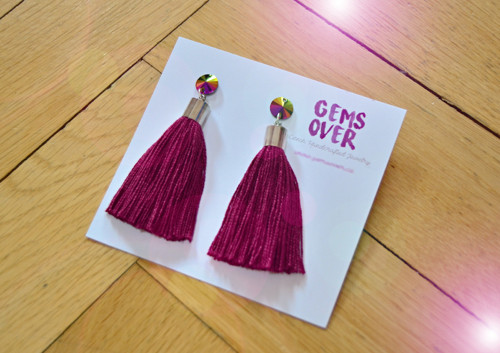 Náušnice Silver Short Wine Tassel — foto 3