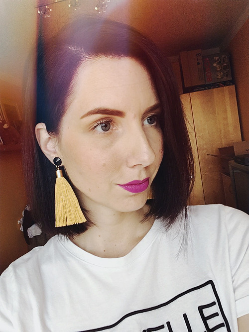 Náušnice Gold Long Wine Tassel — foto 4