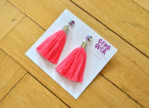 Náušnice Silver Pink Tassel — foto 2