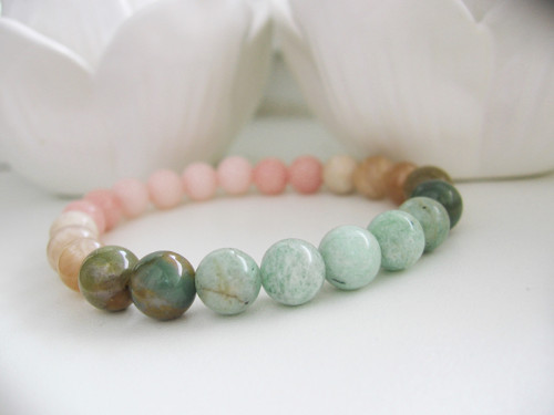 Shabby náramek • Jadeit • Sunstone • Amazonit — foto 2