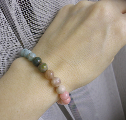 Shabby náramek • Jadeit • Sunstone • Amazonit — foto 3