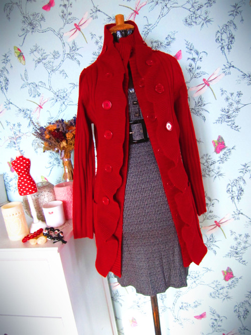Kardigan extravagant red&volánky — foto 3
