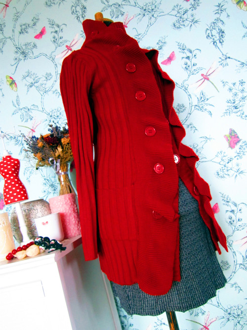 Kardigan extravagant red&volánky — foto 4