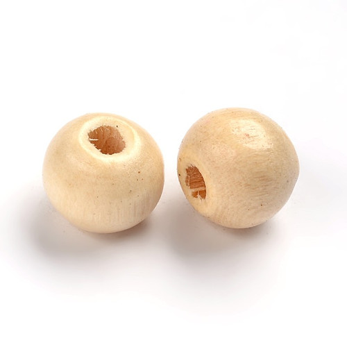 Dřevěné korálky pr.7mm (100g) - béžová — foto 2
