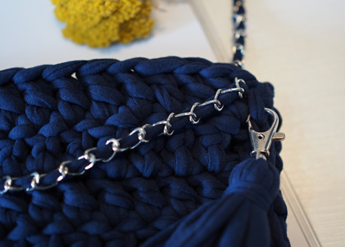 Háčkovaná kabelka CHAINED BLUE — foto 2