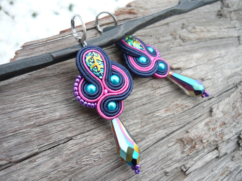 Soutache náušnice Magic Tropicana — foto 2