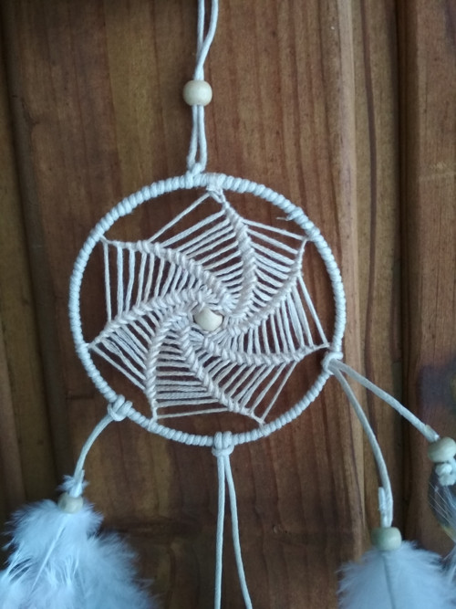 LAPAČ SNŮ - béžová"spirála" — foto 3
