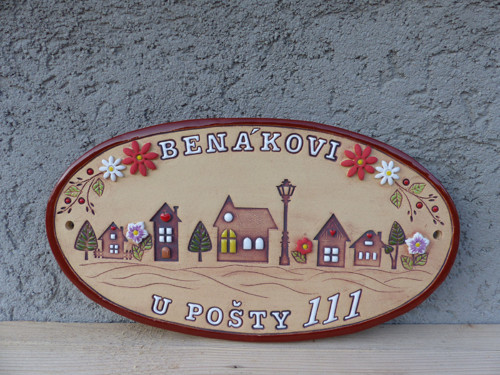 Oválná cedule ,,Domečky" se jménem / na obj. — foto 3