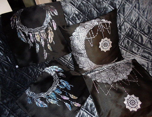 Černý boho polštář — foto 4