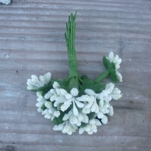 Ojíněné květy - mléčně bílá — foto 2