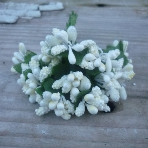 Ojíněné květy - mléčně bílá — foto 3
