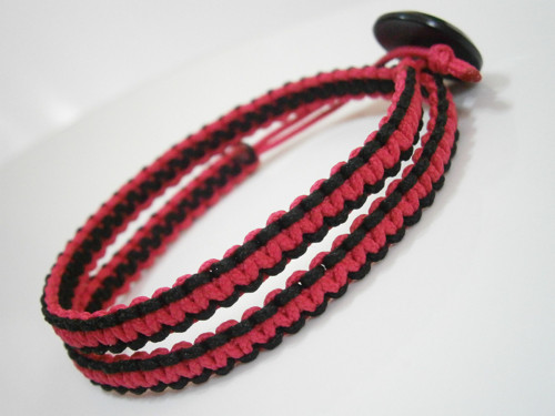 Dvojitý oboustranný neonový náramek (macramé) — foto 3