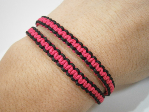 Dvojitý oboustranný neonový náramek (macramé) — foto 4