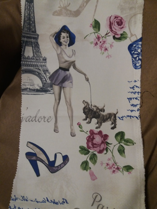 Látka bílá - retro Paris — foto 2