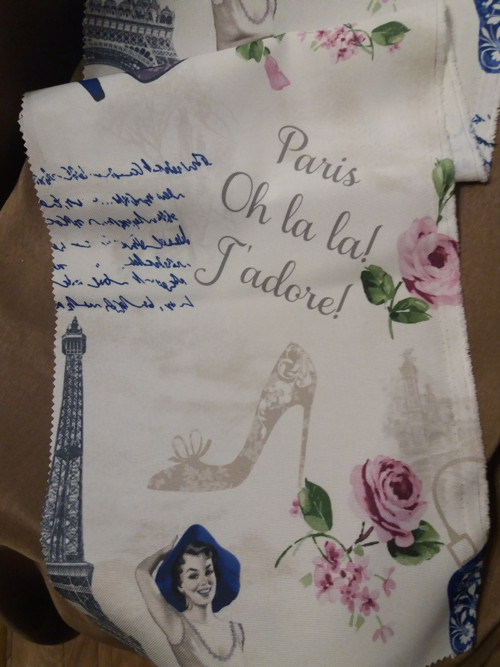Látka bílá - retro Paris — foto 3