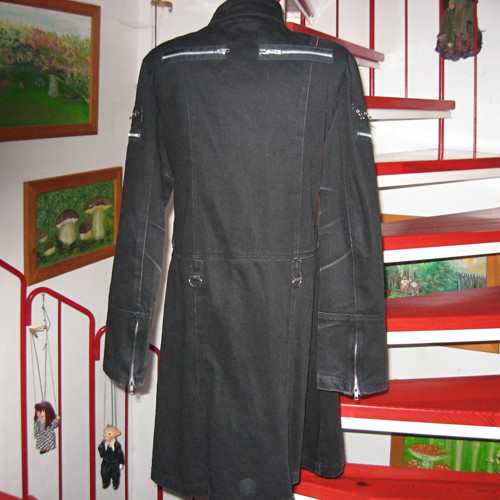 Kabát černý se zipy 12683 — foto 4