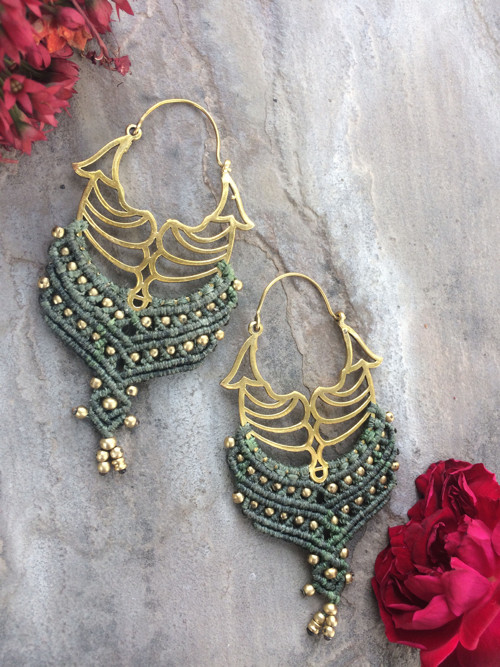 Elfí náušnice macrame — foto 3
