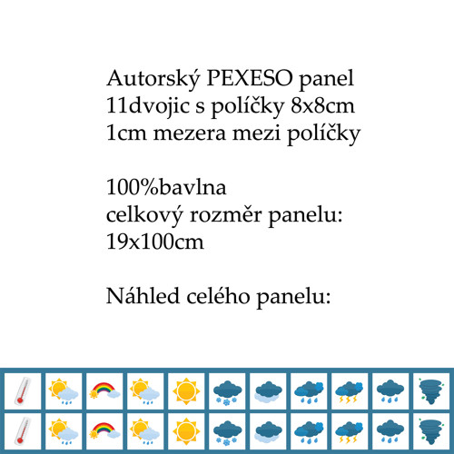 PEXESO panel 8x8cm, 11 dvojic: POČASÍ II. — foto 2