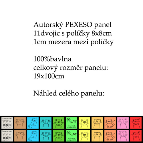 PEXESO panel 8x8cm, 11 dvojic: KOČIČKY KRESLENÉ — foto 2