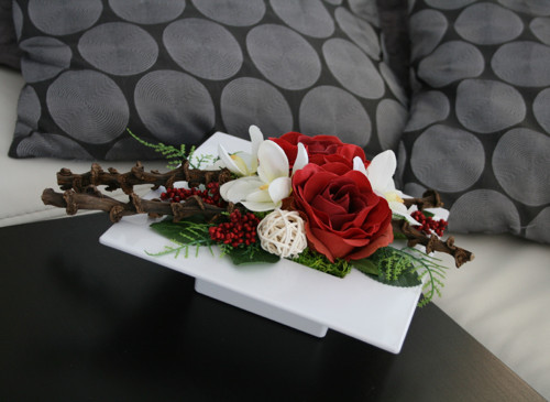 Ikebana s růžemi a orchidejemi — foto 5