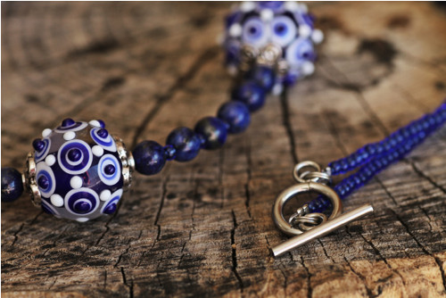 Náhrdelník z vinutek a lapis lazuli — foto 3