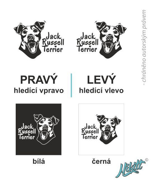 Jack Russell Terrier s nápisem - samolepka — foto 2