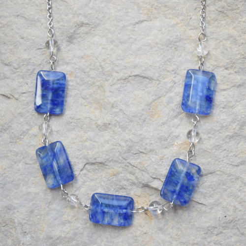 Blue moss quartz - náušnice — foto 2
